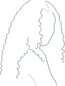 Stencil image with woman with curly hair